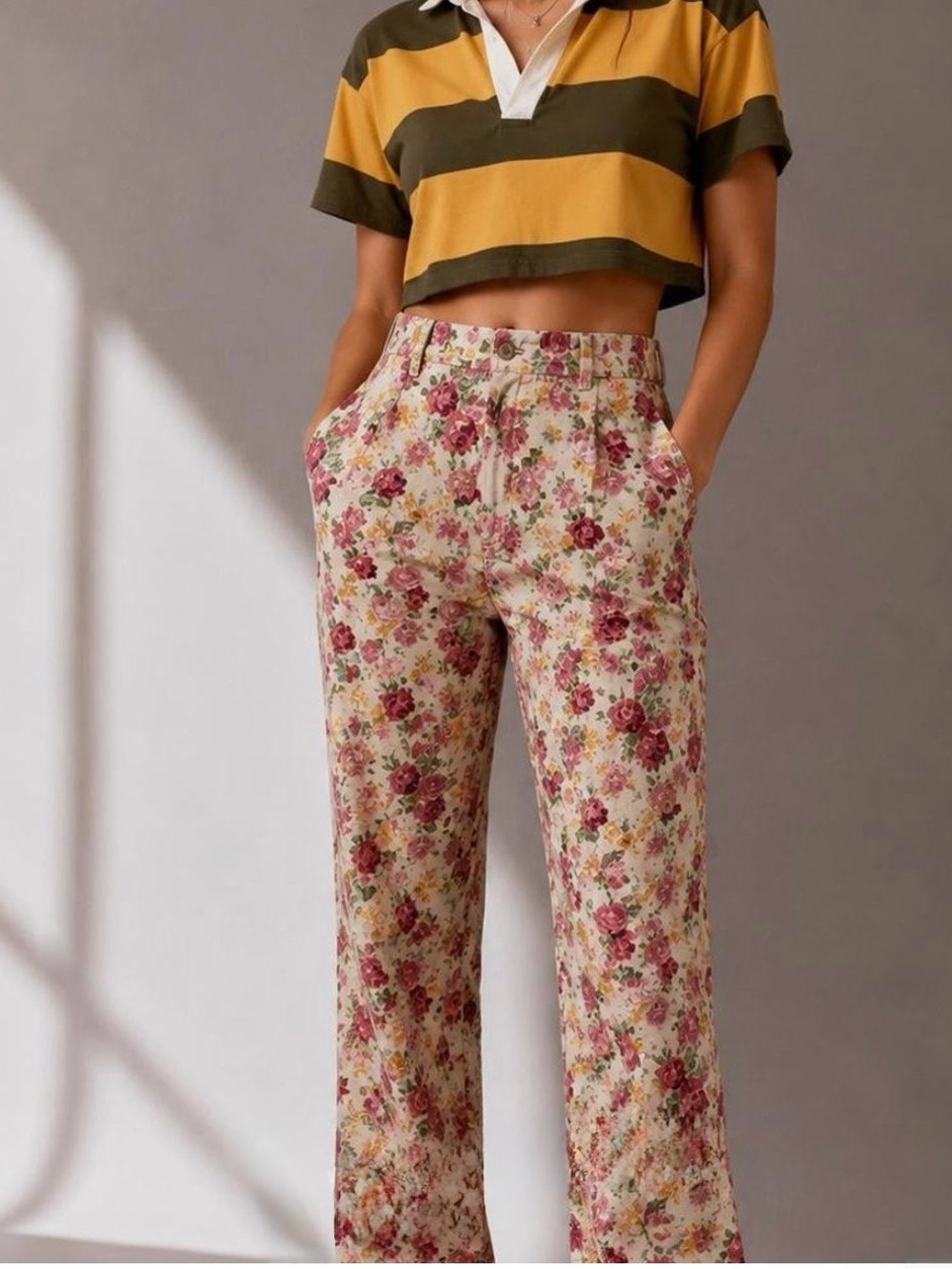 NWOT Teddy Fresh Floral Pleated Trouser Pants Size 27
